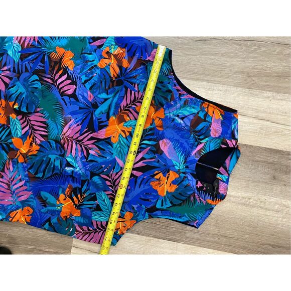 Investments Sleeveless Tropical Multicolor High-Neck Dress, Size XL - Picture 7 of 9